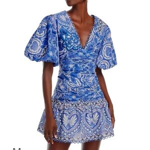 Blue Floral V-Neck Dress Farm Rio
